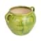 Hello Honey® 10.75" Green Hand-Painted Terra Cotta Urn with Reactive Glaze